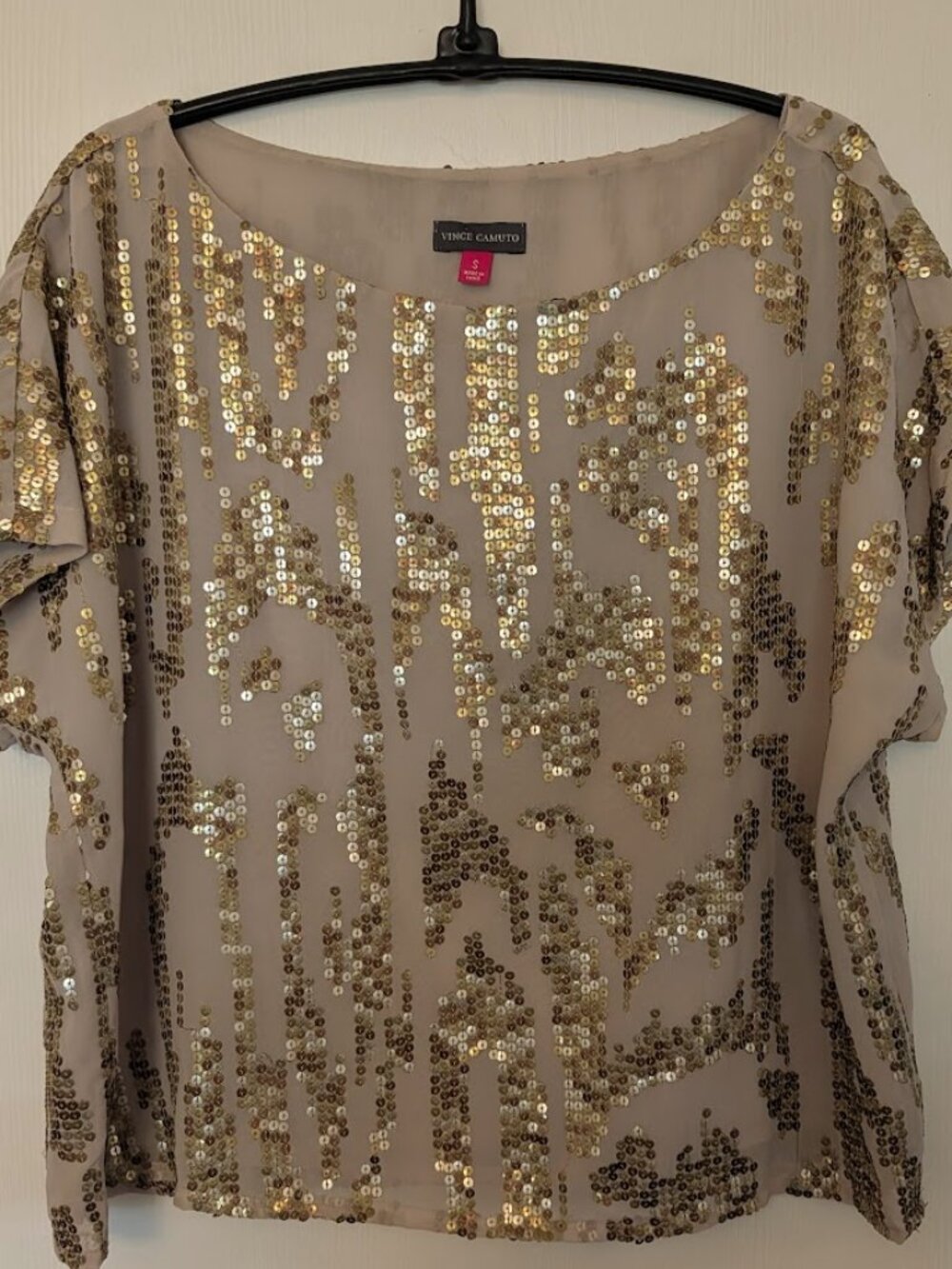 Vince Camuto S/S sequin top Size S
